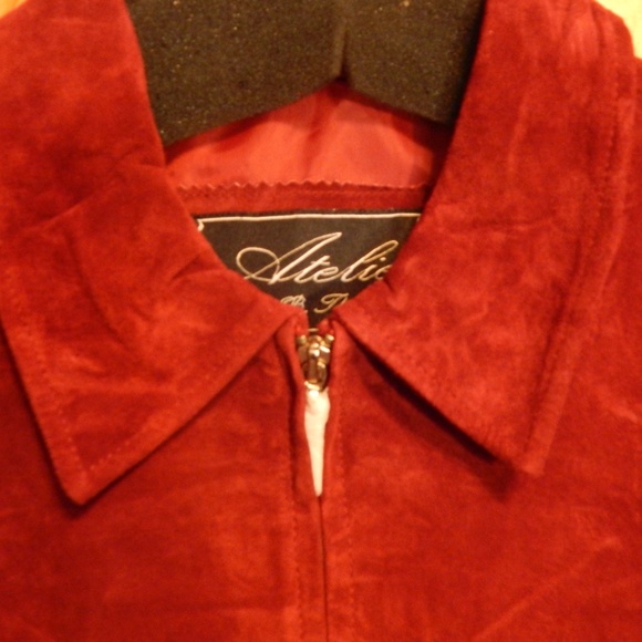 ATELIER B. THOMAS BURGUNDY RED SUEDE JACKET NWOT - Picture 2 of 5